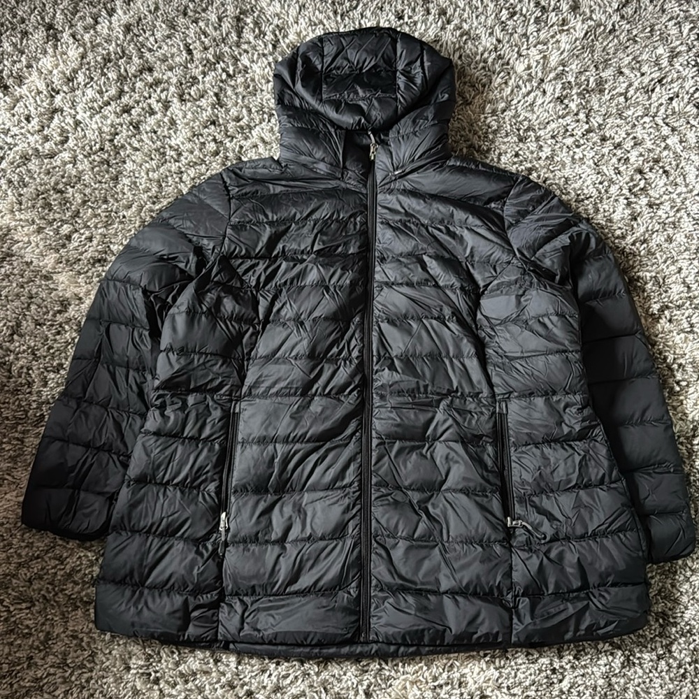 32 Degrees | Black Puffer Jacket With Detachable Hood